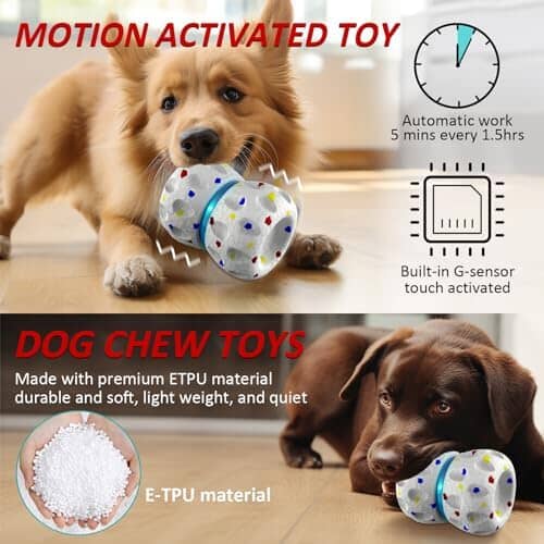 Interactive Dog Ball Toys, Active Rolling Ball for Indoor Dogs/Cats with  Motion Activated/USB Rechargeable, Moving Bouncing Ball pet Puzzle Toy