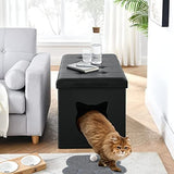 Cat Litter Box Enclosure Hidden Washroom Bench Ottoman Cat Litter Boxes & Litter Trays Pet Clever 
