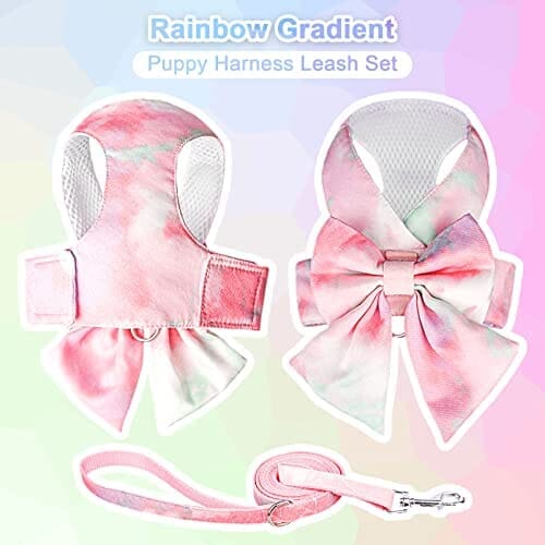 Cute Bow Harness & Leash Set - Pink