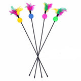 Cute Design Wire Wand Colorful Feather Teaser Cat Toy Cat Toys Pet Clever 