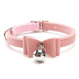 Elastic Bow with Bell Pet Collar Artist Collars & Harnesses Pet Clever Pink 