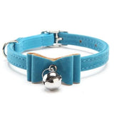 Elastic Bow with Bell Pet Collar Artist Collars & Harnesses Pet Clever Blue 