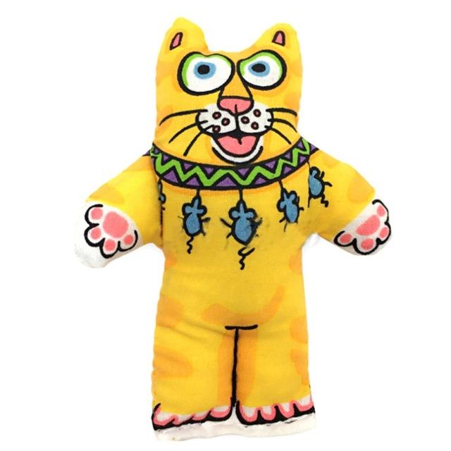 Fat Cat With Catnip Toy Cat Toys Pet Clever Yellow Cat Shape 