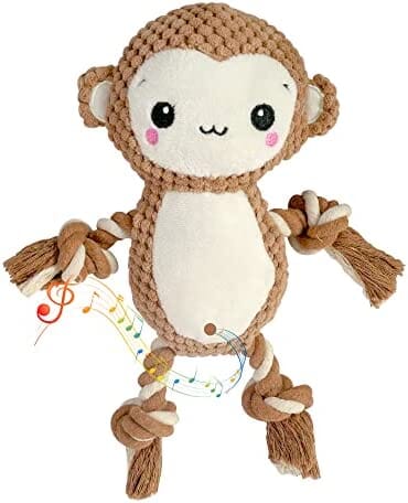 Monkey Plush Dog Toys with Rope Leg - Pet Clever