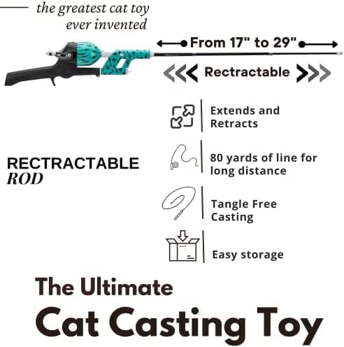 Tangle Free Cat Caster Fishing Pole Toy - Pet Clever