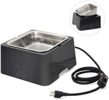 1 Gallon Large Capacity Outside Animal Heated Waterer Bowl Dog Bowls & Feeders Pet Clever Black 