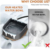 1 L Outdoor and Indoor Heated Water Bowl for Pet Dog Bowls & Feeders Pet Clever 