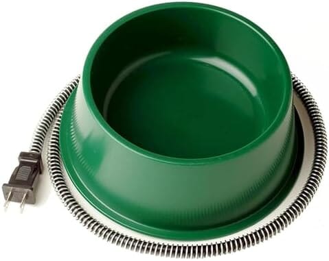 1 Quart 25 Watt Powered Heated Electric Water Bowl with Thermostatic Control and Anti Chew Cord Protector for Pets Dog Bowls & Feeders Pet Clever 