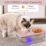 100oz/3L Super Quiet Automatic Pet Water Dispenser with Smart Pump and 3 Replacement Filters for Cats and Small Dogs Dog Bowls & Feeders Pet Clever 