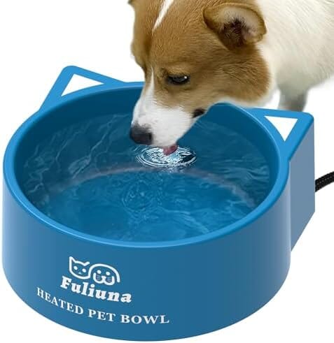 108 OZ/30W Large Heated Dog Bowl Provides Drinkable Water in Winter Dog Bowls & Feeders Pet Clever Blue 