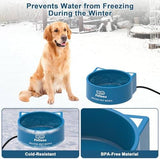 108 OZ/30W Large Heated Dog Bowl Provides Drinkable Water in Winter Dog Bowls & Feeders Pet Clever 
