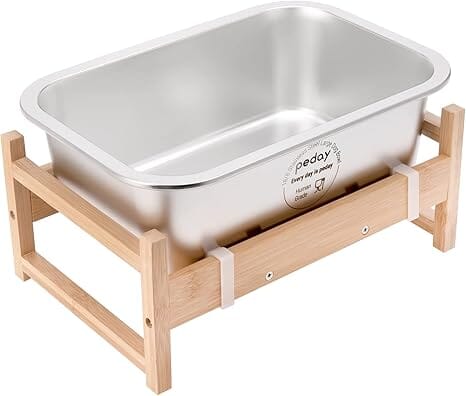 1.2 Gallon Raised Dog Water Bowl, Human Grade 18/8 Stainless Steel Dog Bowls & Feeders Pet Clever 
