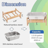 1.2 Gallon Raised Dog Water Bowl, Human Grade 18/8 Stainless Steel Dog Bowls & Feeders Pet Clever 