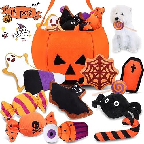 12 Pcs Halloween Pumpkin Set Halloween Dog Toys Toys Pet Clever 