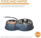 12oz/24oz Stainless Outdoor Heated Cat Food & Water Bowls for Outside Pets Dog Bowls & Feeders Pet Clever 