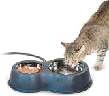 12oz/24oz Stainless Outdoor Heated Cat Food & Water Bowls for Outside Pets Dog Bowls & Feeders Pet Clever 