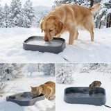 1.45Gal Outdoor Waterproof Heat Pet Water Bowl with Chew Resistant Power Cord Dog Bowls & Feeders Pet Clever 