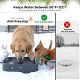 1.45Gal Outdoor Waterproof Heat Pet Water Bowl with Chew Resistant Power Cord Dog Bowls & Feeders Pet Clever 
