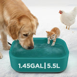 1.45Gal Outdoor Waterproof Heat Pet Water Bowl with Chew Resistant Power Cord Dog Bowls & Feeders Pet Clever Blue 