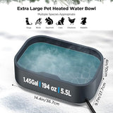 1.45Gal Outdoor Waterproof Heat Pet Water Bowl with Chew Resistant Power Cord Dog Bowls & Feeders Pet Clever 