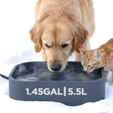1.45Gal Outdoor Waterproof Heat Pet Water Bowl with Chew Resistant Power Cord Dog Bowls & Feeders Pet Clever 