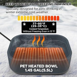 1.45Gal Outdoor Waterproof Heat Pet Water Bowl with Chew Resistant Power Cord Dog Bowls & Feeders Pet Clever 