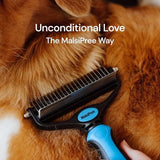 2 in 1 Deshedding Tool and Undercoat Rake for Long and Short Haired Dogs with Double Coat Dog Combs Pet Clever 