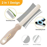 2 in 1 Dog & Cat Deshedding Brush & Grooming Comb Cat Care & Grooming Pet Clever 