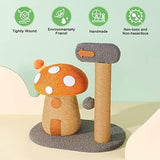 2-in-1 Mushroom Claw Scratcher with Hanging Ball & Toys for Kittens Cat Trees & Scratching Posts Pet Clever 