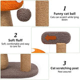 2-in-1 Mushroom Claw Scratcher with Hanging Ball & Toys for Kittens Cat Trees & Scratching Posts Pet Clever 