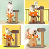 2-in-1 Mushroom Claw Scratcher with Hanging Ball & Toys for Kittens Cat Trees & Scratching Posts Pet Clever 