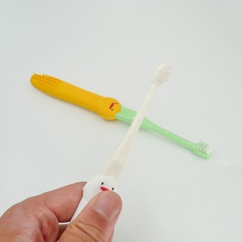 2 Pcs Set - Silicone Dog Toothbrush with Handle - Cat Toothbrush Toothbrush Pet Clever 