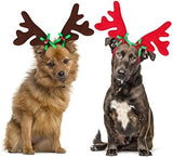 2 Set Dog Elk Reindeer Antler Headband for Christmas Cat Clothing Pet Clever 