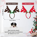 2 Set Dog Elk Reindeer Antler Headband for Christmas Cat Clothing Pet Clever 