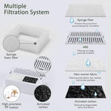 2.1L/71oz Cat Fountain with 3 Carbon Filters and 2 Water Pumps Dog Bowls & Feeders Pet Clever 