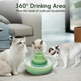 2.1L/71oz Cat Fountain with 3 Carbon Filters and 2 Water Pumps Dog Bowls & Feeders Pet Clever 