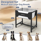 2.5 Gallon 14.2" Raised Stainless Steel Large Dog Water Bowl with Full Metal Stand for Relief Joint Pressure Dog Bowls & Feeders Pet Clever 
