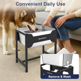 2.5 Gallon 14.2" Raised Stainless Steel Large Dog Water Bowl with Full Metal Stand for Relief Joint Pressure Dog Bowls & Feeders Pet Clever 