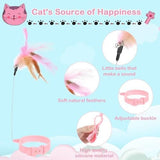 2Pcs Cat Collar Toy Adjustable Cat Feather Neck Collar Toy Cat Toys Pet Clever 