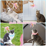 2Pcs Cat Collar Toy Adjustable Cat Feather Neck Collar Toy Cat Toys Pet Clever 