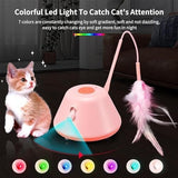 3 in 1 Interactive Cat Feather Toy with LED Light Cat Pet Clever 