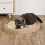 3 in 1 Oval Cat Scratching Bed Pad for Indoor Cats Cat Trees & Scratching Posts Pet Clever Ball on side 