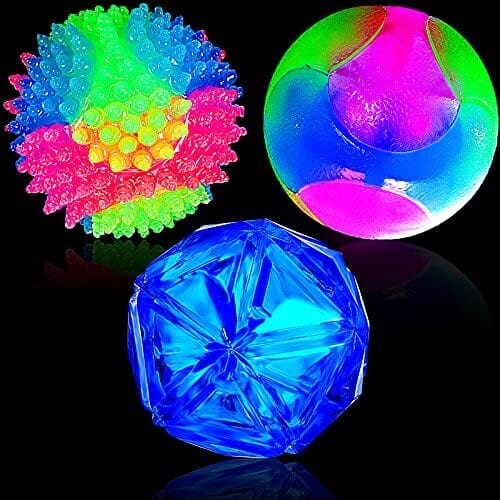 3 Pcs Light Dog Ball Glow in The Dark Toys Pet Clever 