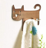 3 Pcs Towel Hook Self-Adhesive Bath Robe Hook Cat Design Accessories Pet Clever 
