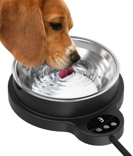 3 Temperature Settings & 12H Timer Outdoor Heated Pet Bowl Dog Bowls & Feeders Pet Clever 