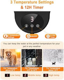 3 Temperature Settings & 12H Timer Outdoor Heated Pet Bowl Dog Bowls & Feeders Pet Clever 