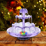 3 Tier DIY Solar Fountain with 24-Hours Working and Lights Fountain Pump Pet Clever Purple 