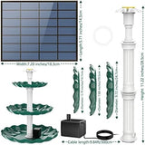 3 Tiered Bird Bath with 3.5W Solar Pump DIY Solar Fountain Fountain Pump Pet Clever 