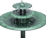 3-Tiered Pedestal Water Fountain and Birdbath Fountain Pump Pet Clever 