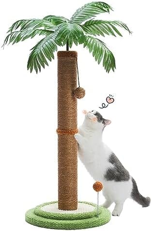33" Tall Cat Scratcher for Large Cats with Interactive Balls Cat Trees & Scratching Posts Pet Clever 